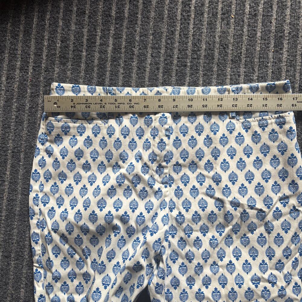 Talbots Perfect Skimmer Pants Size 10 Blue White Cotton - Picture 6 of 11